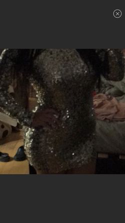 NWT Beautiful Marciano Platinum Sequin Dress Size Lrg