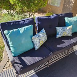 Cast Aluminum Antique Bronze 3 Person Sofa