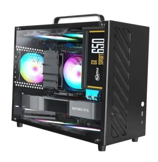 ABiT i8 Micro ATX PC Gaming Case, Mini-ITX Motherboard Small SFF Chassis Tempered Glass, C- Port