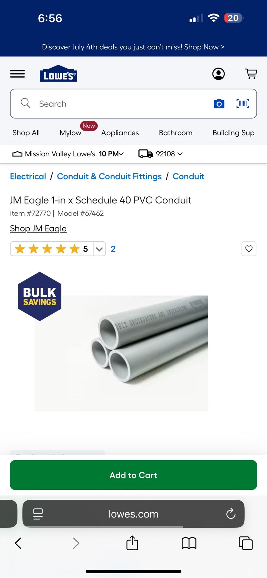 JM Eagle Conduit 10x1
