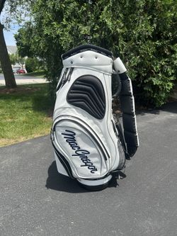 Macgregor Mactec V-Foil Demo Golf Leather Bag White/Black Very Nice!!