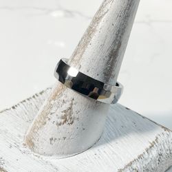 6mm Tungsten Wedding Ring for Couple Faceted Polish Surface Comfort Fit Size SZ 9