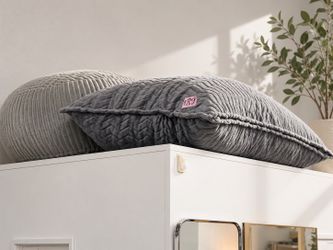 Big bean chair and rectangle huge foam pillow