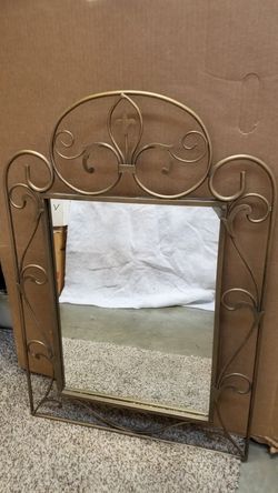 Mirror, antique metal frame