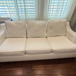White couch 3 seater (90L x 40W  x 33H)