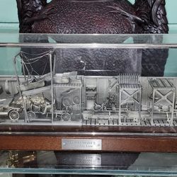 Model T Assembly Line, In Pewter, Under Glass