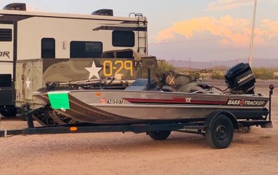 Bass Tracker TX Fishing Boat on Trailer