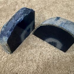 Blue Agate Bookends