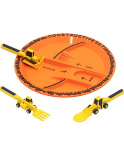 Toddler Constructive Eating Plate And Utensils