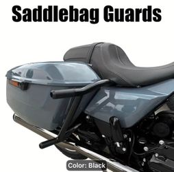 Black Motorcycle Saddlebag Guards