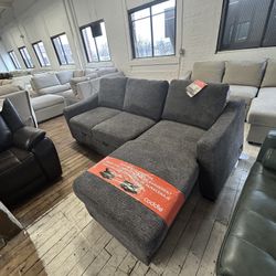 Coddle Aria Fabric Sleeper Sofa with Reversible Chaise & Storage! Delivery And Financing Available!