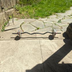 Black 1" Curling Bar With 65lbs