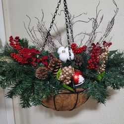 Christmas hanging basket