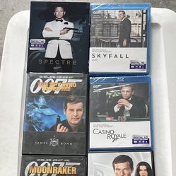 James Bond Lot Of 7 DVDs/Blu rays