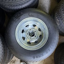 New 205-75-14inch Trailer Tires With Galvanized Rims.  Holiday Special 