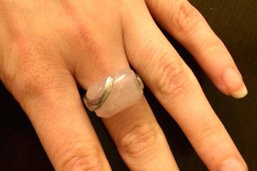 Pink Rose Quartz ring, size 9