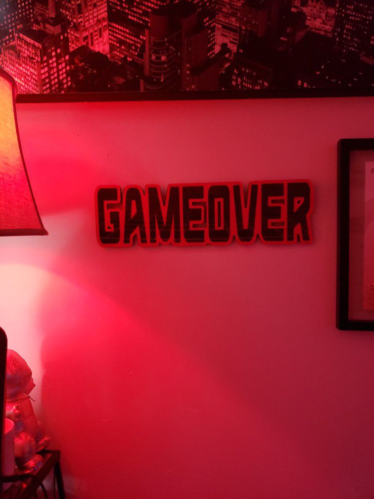 Game Over Sign Wall Decor 