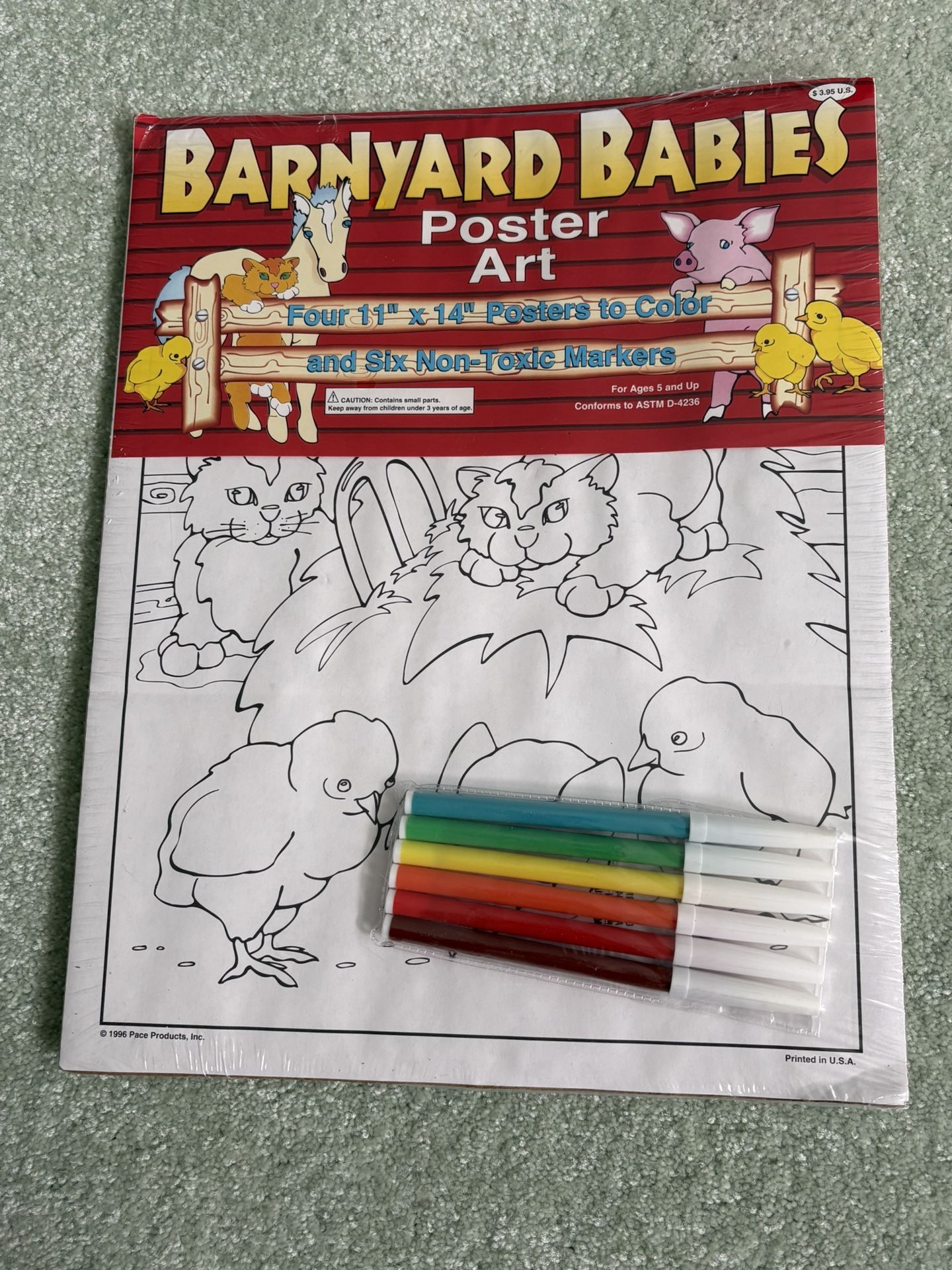 Barnyard Babies Poster Art 4 Posters To Color And Six Nontoxic Markers