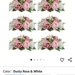 Flower Balls for Weddina Centerpieces - 6 Pcs 9.5 inch Diameter Fake Flower Ball Arranaement Bouquet Party Centerpieces for Tables - Dusty Rose Bouque