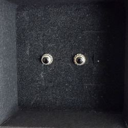 Silver Studs with onyx