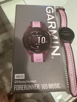 Garmin Forerunner 165 Music GPS smart watch with accessories