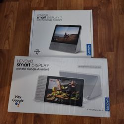 2 Lenovo Video Chat Touchscreen Smart Speakers 8in And 7in