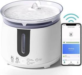new Cat Water Fountain with Wireless Pump, [5-Stage Filtration System] Water Fountain for Cats Inside, Easy to Clean & Ultra Silent, BPA-Free Cat Wate