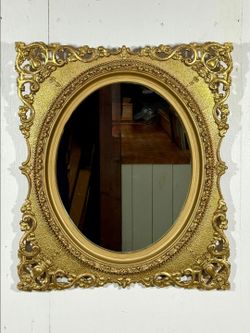 Antique Ornate Gold Gilded Gesso Mirror