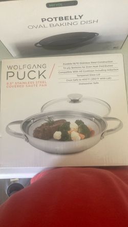 Wolfgang puck 9.5 inch stainless steel covered sauté pan  NIB