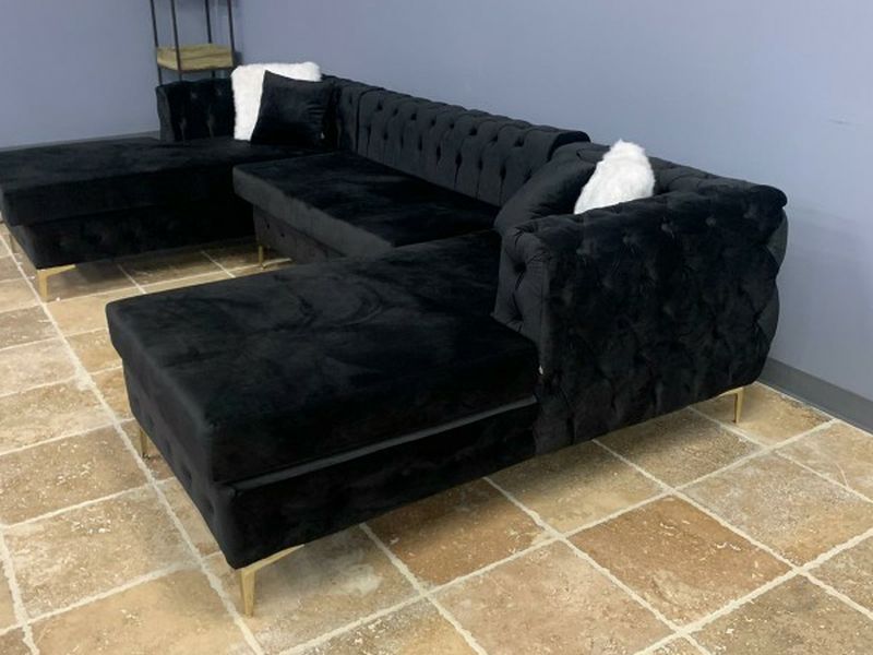 Black Velvet ✴️Double Chaise Sectional