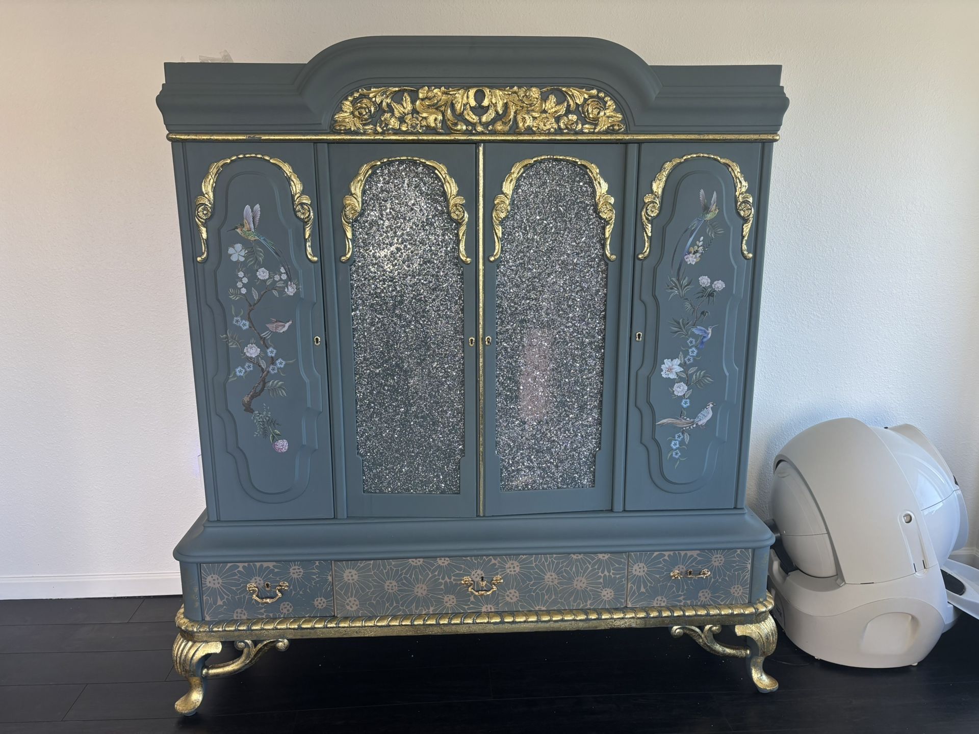 Antique Hand Painted French Dresser