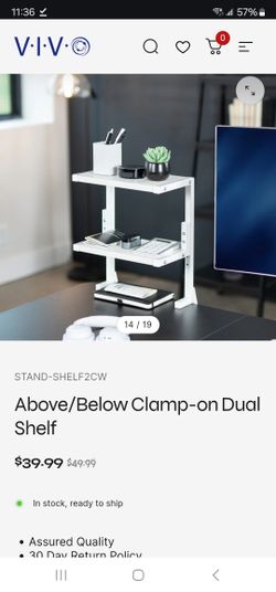 Clamp on Dual
Shelf Shelves For Desk Table