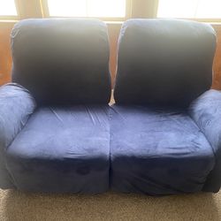 Couch (Reclines) And Couch Cover Free