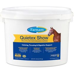 Farnam Quietex Show Pellets, Helps Keep Horses Calm & Relaxed That Become Nervous in The Show Ring 3.75 lbs.