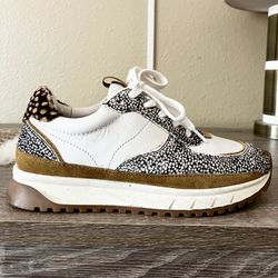 Madewell Kickoff  Sneakers in Leather and Spot Mix Calf Hair