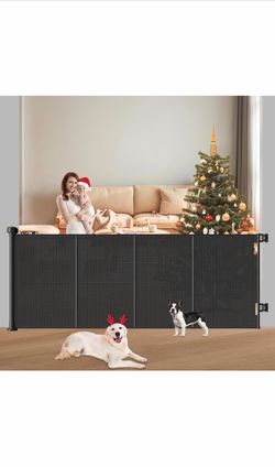 BRAND NEW Extra Wide Retractable Dog Gate / Pet Barrier – Black