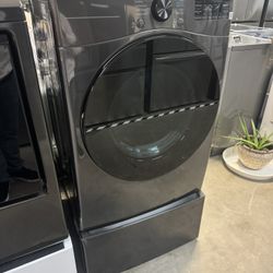 LG ThinQ Dryer With Pedestal  - 2 Piece 