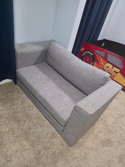 Gray Fabric Loveseat Sofa