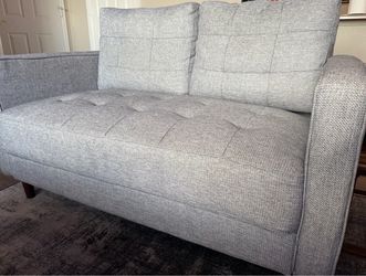 Gray Tufted Loveseat Sofa