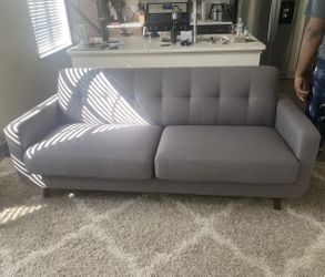 Gray Allie 82” Mid-Century Modern Sofa by Living Spaces