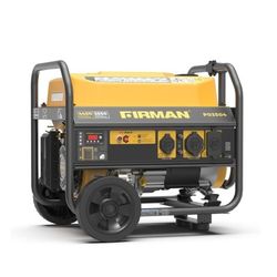 FIRMAN P03504 Gas Portable Generator 4450W/3550W, Recoil Start, 120V with CO Alert, 5-Gal Steel Tank, 208cc Engine, Low Oil Shutoff, Wheel Kit, Up to 