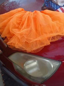 Orange Tulle Tutu Skirt