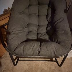Papasan Rocking Chair with Overstuffed Cushion