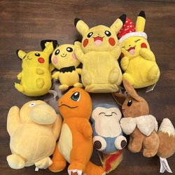 Pokémon Plush Characters Lot of 8 All Different Plush Toys
