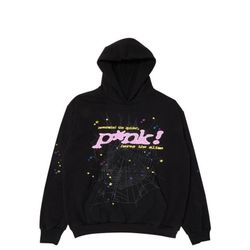 Sp5der hoodie pink and black