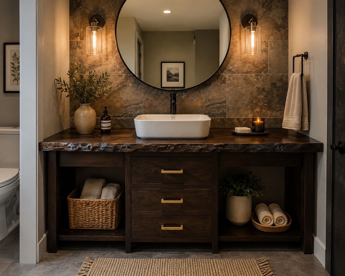 Handmade Solid Oak luxury Bathroom Vanity