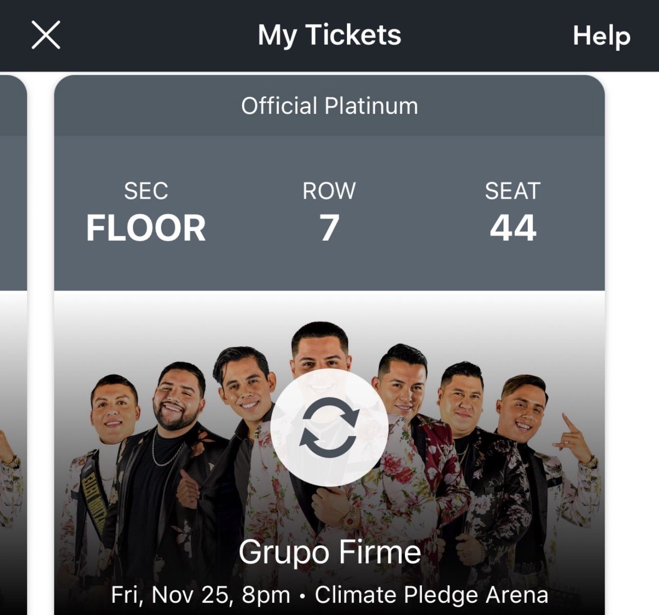 2 Grupo firme Tickets Floor Seats ROW 7 Seattle 11/25