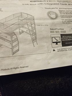 Loft bed with integrated desk and shelves twin