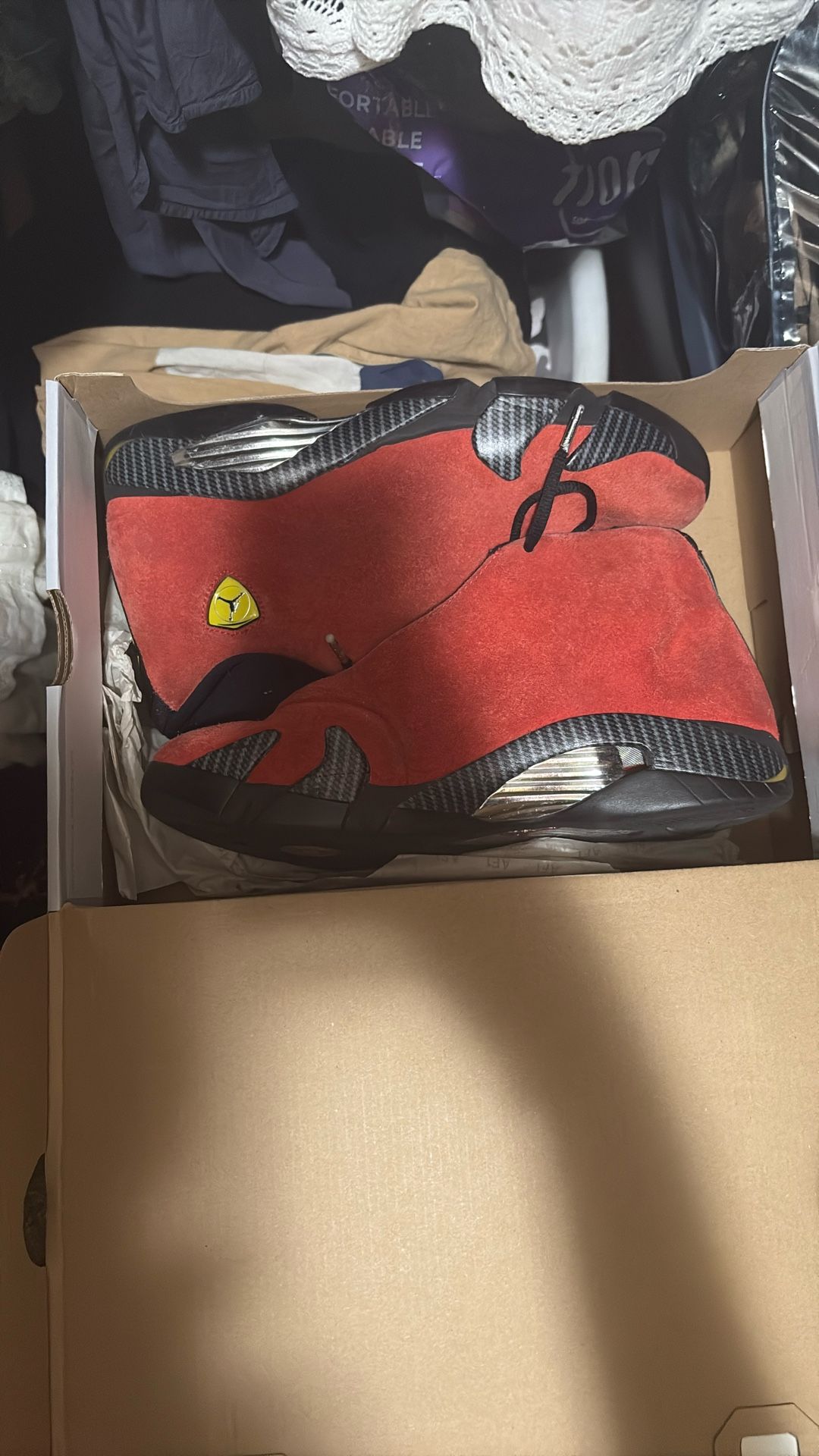 Red Ferrari Jordan 14 Retro