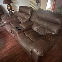 Sofa/Loveseat With 4 Recliners 